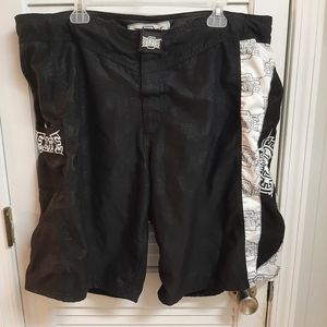 MMA Elite Board Shorts Men’s Size XL  Black Athletic Swim Trunks